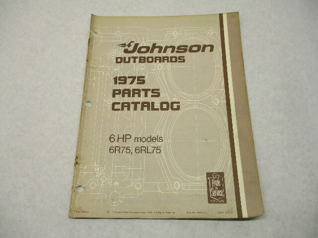 387013 1975 OMC Johnson 6 HP Outboard Parts Catalog 6R75 6RL75 Final Edition