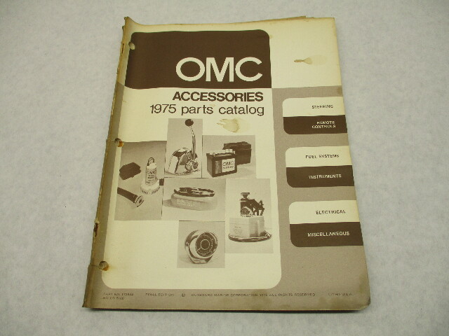 172844 OMC Evinrude Johnson Marine Motor Accessories Parts Catalog 1975 Final Ed