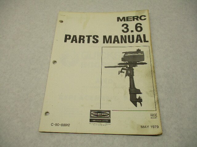 90-88912 1979 Mercury Merc 3.6 HP Model Outboard Parts Manual Catalog