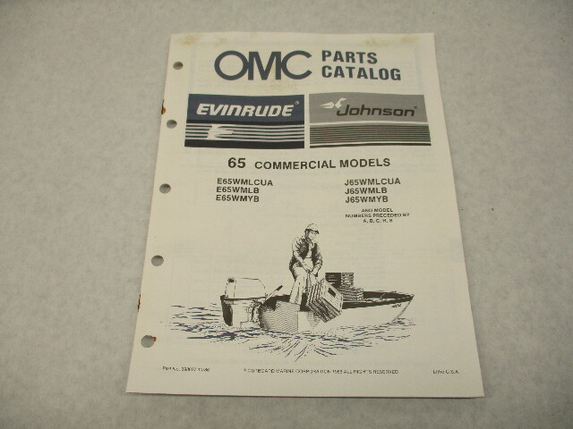 398627 OMC Evinrude Johnson 1987 Outboard 65 Commercial Model Parts Catalog