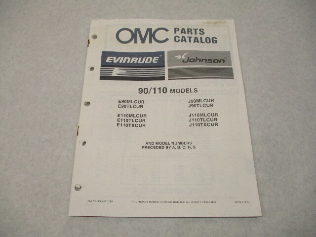 398629 OMC Evinrude Johnson 1987 Outboard 90/110 HP Model Parts Catalog