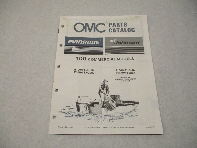 398630 OMC Evinrude Johnson 1987 Outboard 100 Commercial Model Parts Catalog