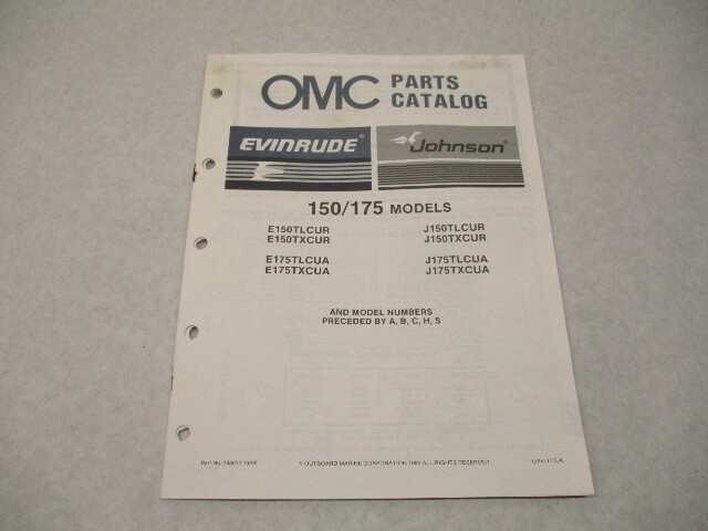 398632 OMC Evinrude Johnson 1987 Outboard 150/175 HP Model Parts Catalog