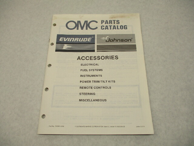 174546 1987 OMC Evinrude Johnson Marine Engine Accessories Parts Catalog