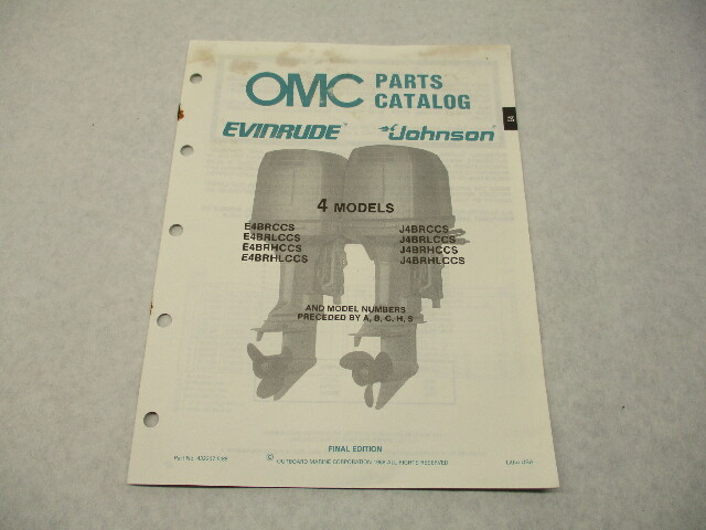432207 OMC Evinrude Johnson 1988 Outboard 4 HP Model Parts Catalog Final Edition