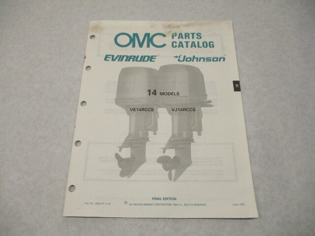 432214 OMC Evinrude Johnson 1988 Outboard 14 HP Model Parts Catalog