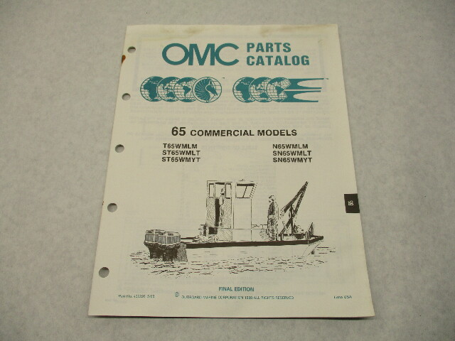 432226 OMC Evinrude Johnson 1988 Outboard 65 Commercial Model Parts Catalog