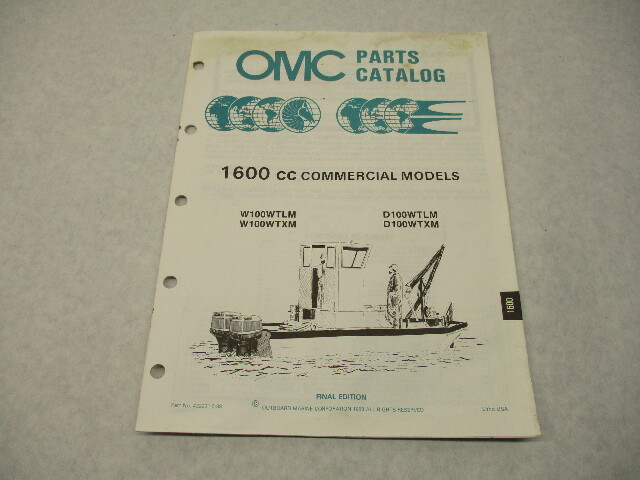 432231 OMC Evinrude Johnson 1988 Outboard 1600 CC Comm 100 HP Model Parts Catalog
