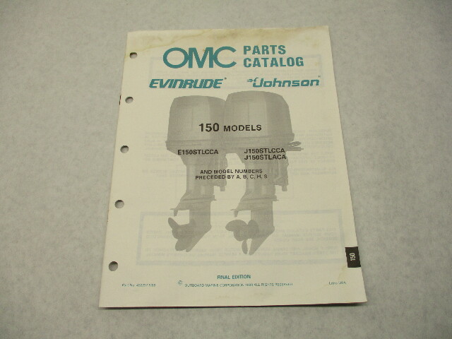 432237 OMC Evinrude Johnson 1988 Outboard 150 HP Models Parts Catalog