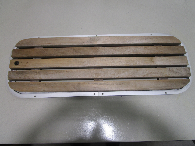 Floor Deck Ski Hatch Hinged Cover Teak Aluminum Frame 37 3/8" x 13 1/4"