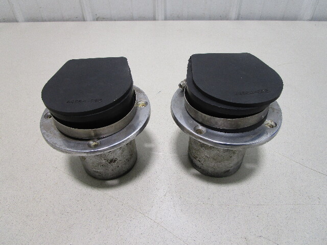 Set Of Chrome Boat Thru Transom Exhaust Tips With Flappers 3"