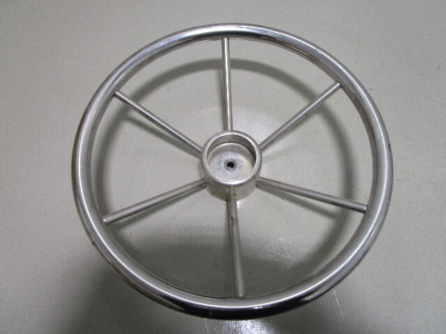 Mercury Ride Guide Marine Stainless 14.75" Steering Wheel 6 Spoke Square Shaft