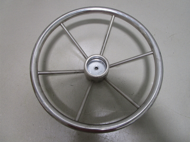 Mercury Ride Guide Marine Stainless 14.75" Steering Wheel 6 Spoke Square Shaft
