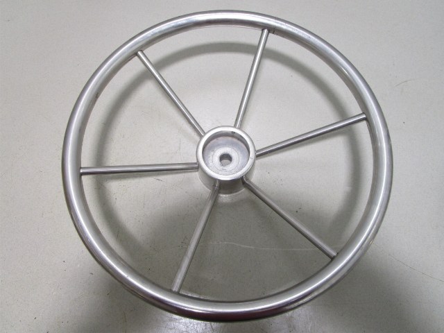 Vintage Boat Ship Stainless Steel 16"Steering Wheel 6 Spokes Standard 3/4" Shaft