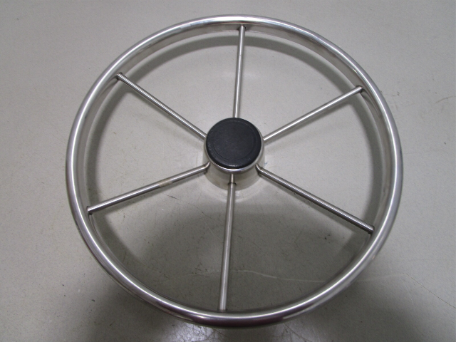 Vintage Boat Ship Stainless Steel 16"Steering Wheel 6 Spokes Standard 3/4" Shaft