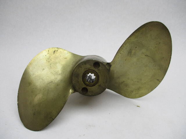 9 3/4" x 11.6 P Bronze 2 Blade 9 Spline Prop Mercury Mark 20, 25, 30 Outboard