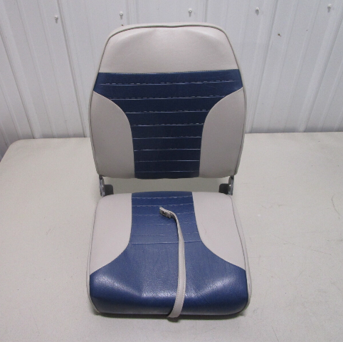 Springfield Marine Boat 1040661 High Back Folding Seat Chair - Gray/Blue