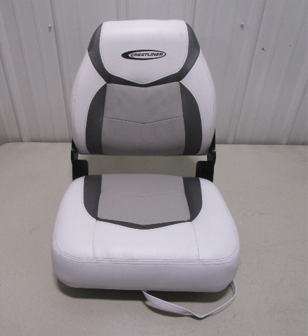 2089318 Crestliner Marine Boat All Weather Gray Folding Boat Seat Fishing 2013