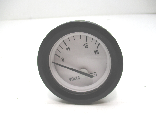2" Marine Boat 8 - 18 Volt Gauge White Face, Black Bezel / Needle