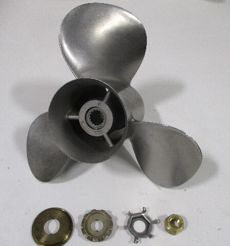 48-88442A4 Mercury Stainless Propeller 13 3/4" X 21 P 15 Spline RH ROTATION