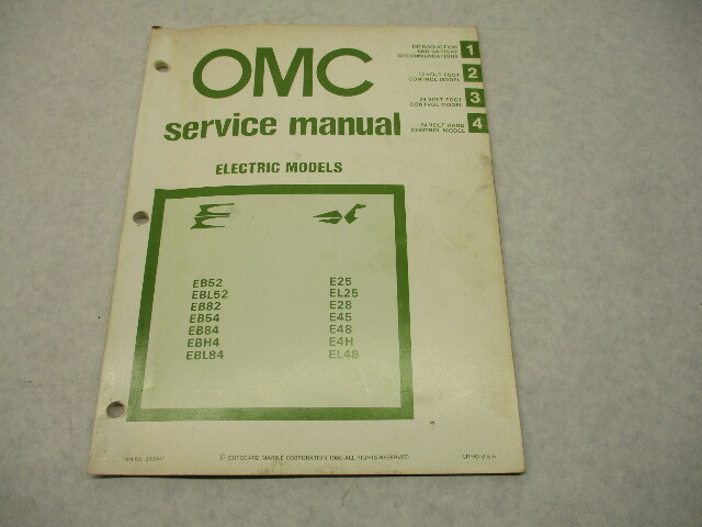 392067 OMC Johnson Evinrude Electric Trolling Outboard Service Repair Manual 1981