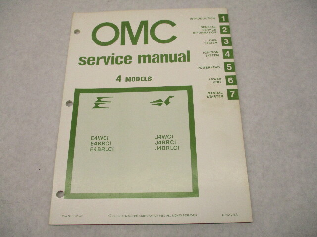 392069 OMC Evinrude Johnson 1981 Outboard Service Repair Manual 4 HP E4BRCI