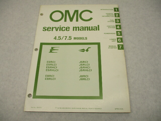 392070 OMC Evinrude Johnson 1981 Outboard Service Repair Manual 4.5-7.5 HP