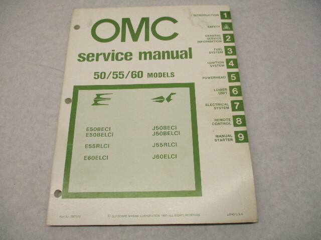 392073 OMC Evinrude Johnson 1981 Outboard Service Repair Manual 50-60 HP