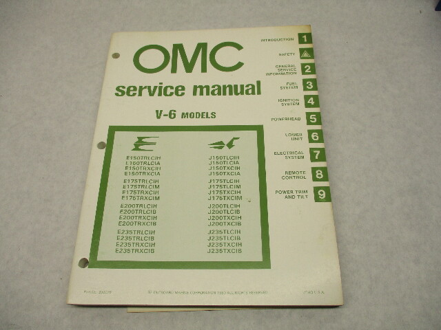 1981 OMC Evinrude Johnson Outboard Service Repair Manual 150 175 200 235 HP V-6