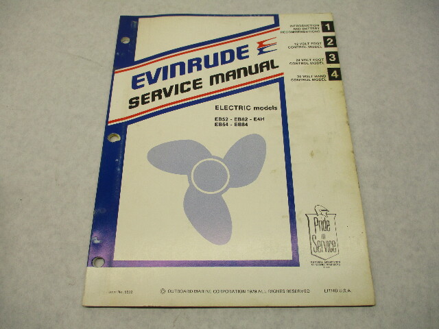 Item 5532 1980 OMC Evinrude Outboard Service Repair Manual for Electric Models