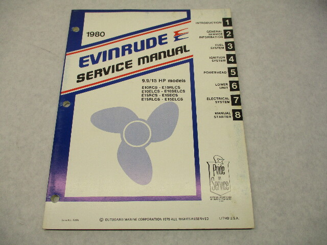 5491 OMC 1980 Evinrude Outboard Service Repair Manual 9.9 & 15 HP