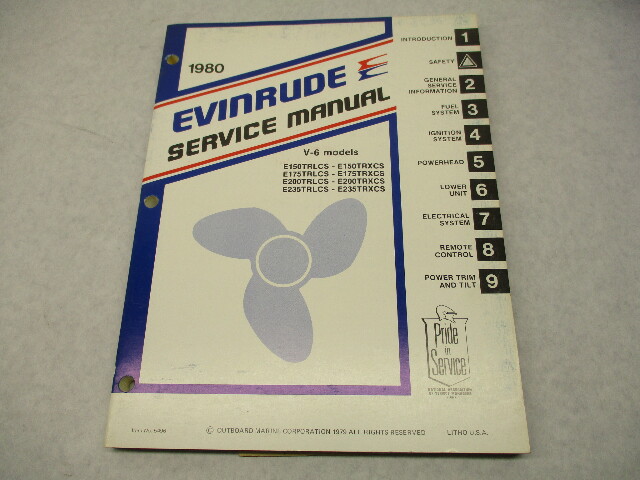 5496 1980 Evinrude Outboard Service Repair Manual 150 175 200 235 HP V-6