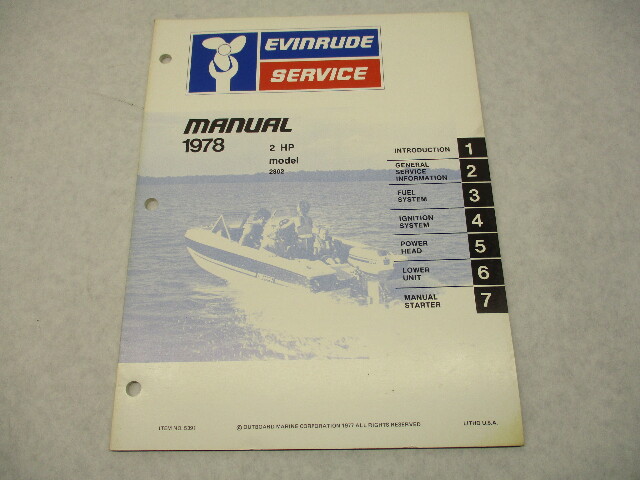 5391 OMC 1978 Evinrude Outboard Service Repair Manual 2 HP 2802