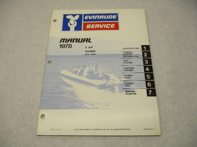 5393 OMC 1978 Evinrude Outboard Service Repair Manual 6 HP 6804 6805