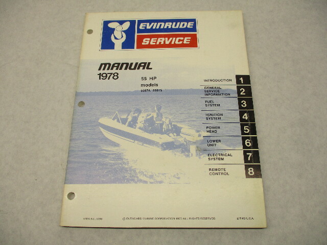 5396 OMC 1978 Evinrude Outboard Service Repair Manual 55 HP 55874 55875