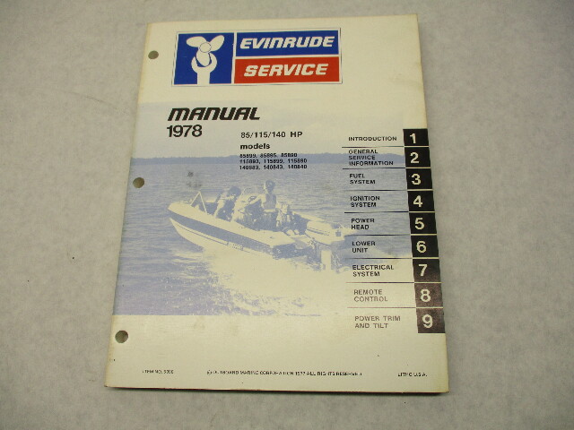 5398 OMC 1978 Evinrude Outboard Service Repair Manual 85 115 140 HP Models
