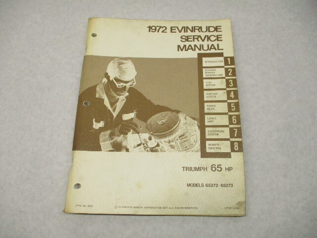 4819 OMC 1972 Evinrude Outboard Service Repair Manual 65 HP Triumph 65272 65273