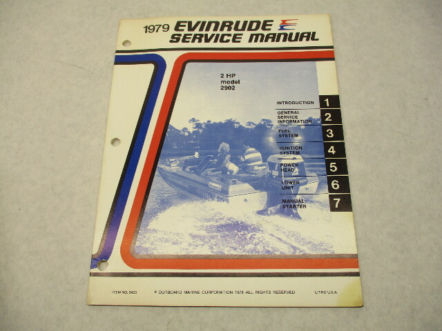 5423 Evinrude 1979 Outboard Service Repair Manual 2 HP Model 2902