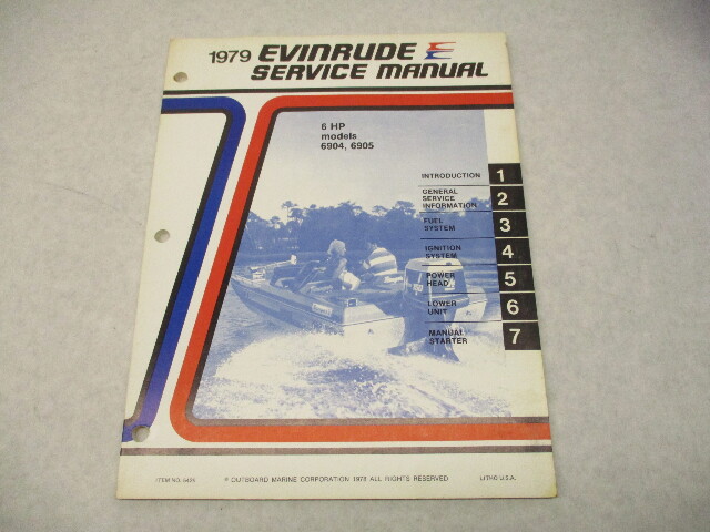 5425 Evinrude 1979 Outboard Service Repair Manual 6 HP 6904 6905