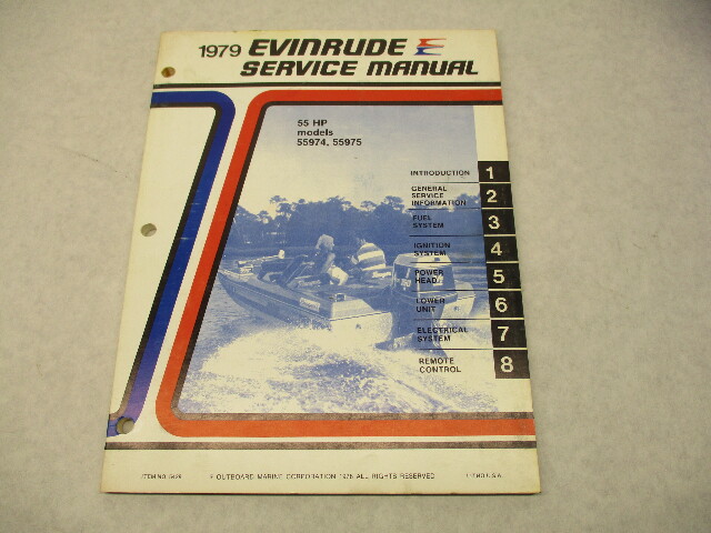 5428 OMC Evinrude Outboard Service Repair Manual 55 HP 1979 55974 55975