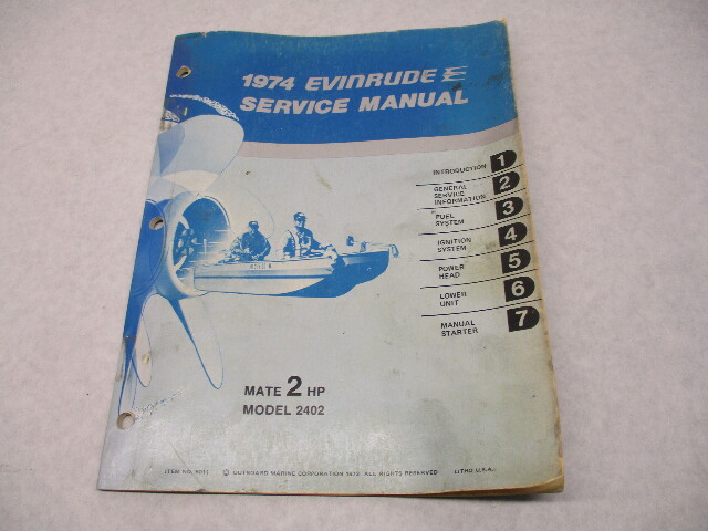 5011 OMC 1974 Evinrude Outboard Service Repair Manual 2 HP Mate 2402