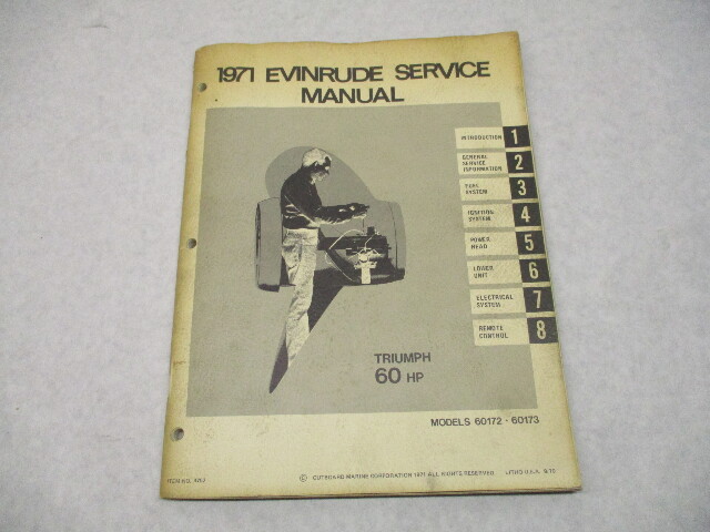 4752 OMC 1971 Evinrude Outboard Service Repair Manual 60 HP Triumph 60173