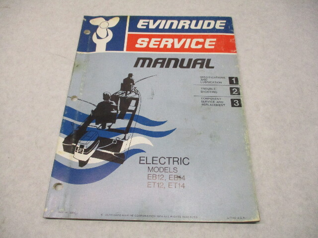 5086 1975 OMC Evinrude Electric Troller Outboard Service Manual EB12 ET14
