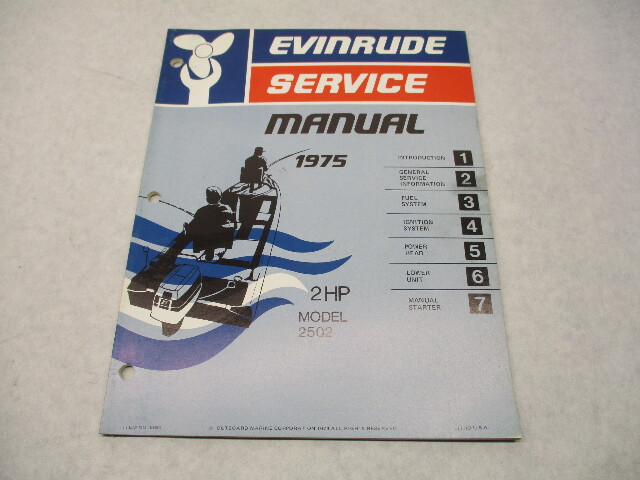 5087 OMC 1975 Evinrude Outboard Service Repair Manual 2 HP 2502