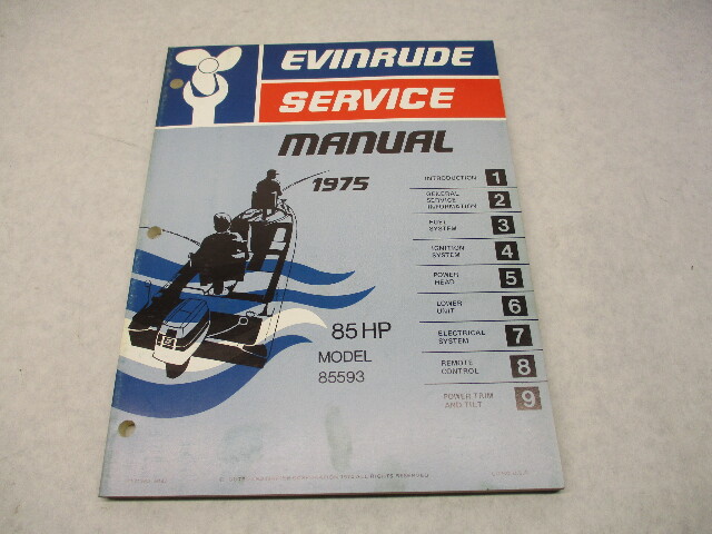 5097 OMC 1975 Evinrude Outboard Service Repair Manual 85 HP 85593