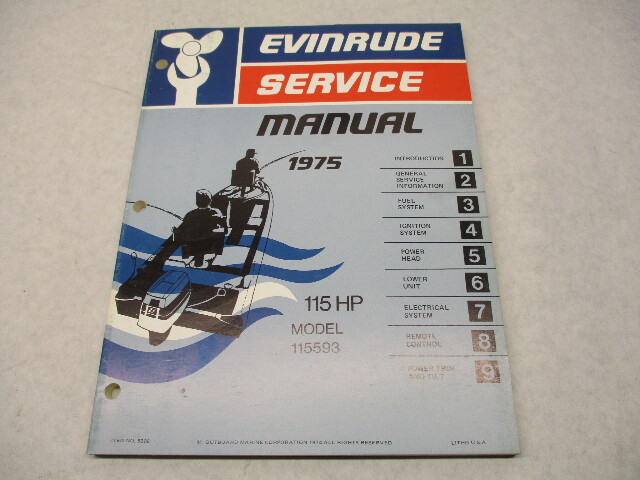 5098 OMC 1975 Evinrude Outboard Service Repair Manual 115 HP 115593