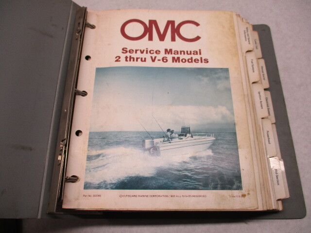 393765 OMC Johnson Evinrude 1983 Outboard Service Manual Binder 2 thru V-6