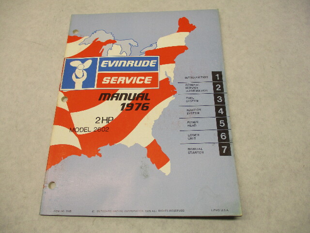 5185 OMC 1976 Evinrude Outboard Service Repair Manual 2 HP 2602