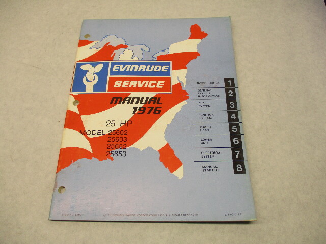 5190 OMC 1976 Evinrude Outboard Service Repair Manual 25 HP 25602 25603