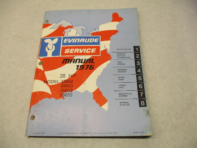 5191 OMC 1976 Evinrude Outboard Service Repair Manual 35 HP 35602 35603